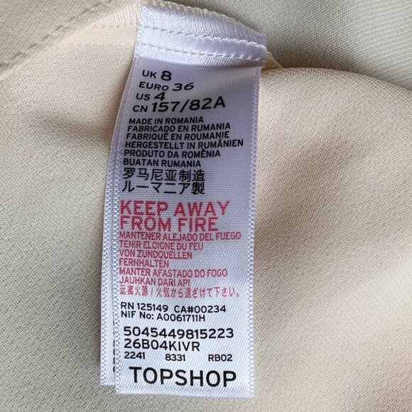 Topshop Livi Bardot Top Blouse Blush Off The Shoulder Pale Peach Cropped Pink 4 - Picture 5 of 9